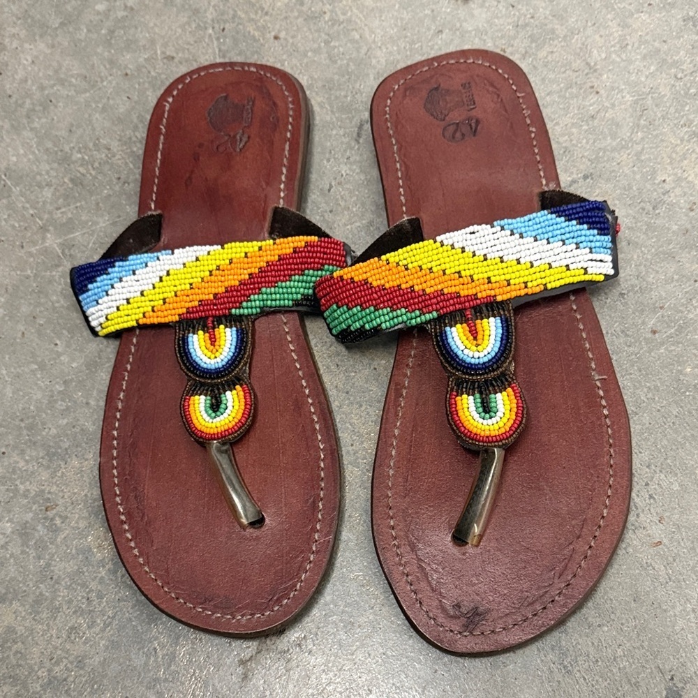 Versace Multicolor Beaded Sandals